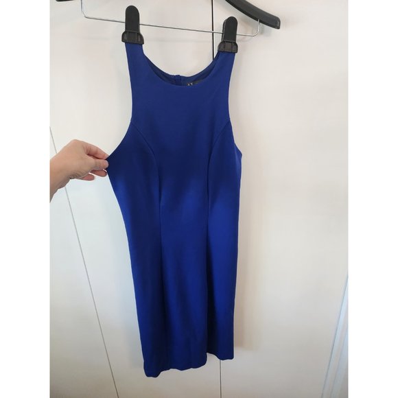 Armani Exchange Royal Blue Rayon Racerback Sheath Dress w/ Zipper | Size XXS - Picture 4 of 8